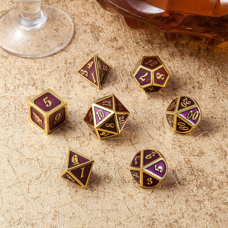 7pcs Polyhedral Metal Dice Sets For Role Playing Game RPG