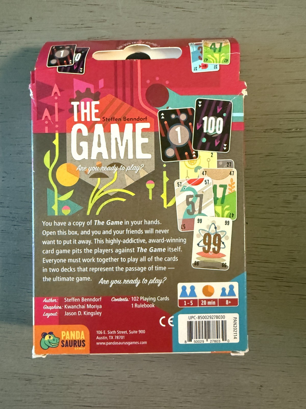 The Game Steffen Benndorf Game Pandasaurus Games – Complete – Cooperative Cards