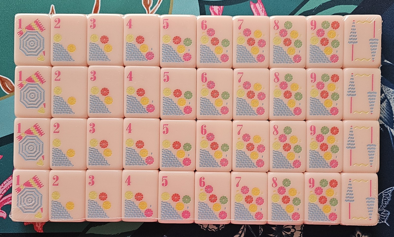 New Florida America Pink Mahjong Tile Set 160 Mah Jong Tiles