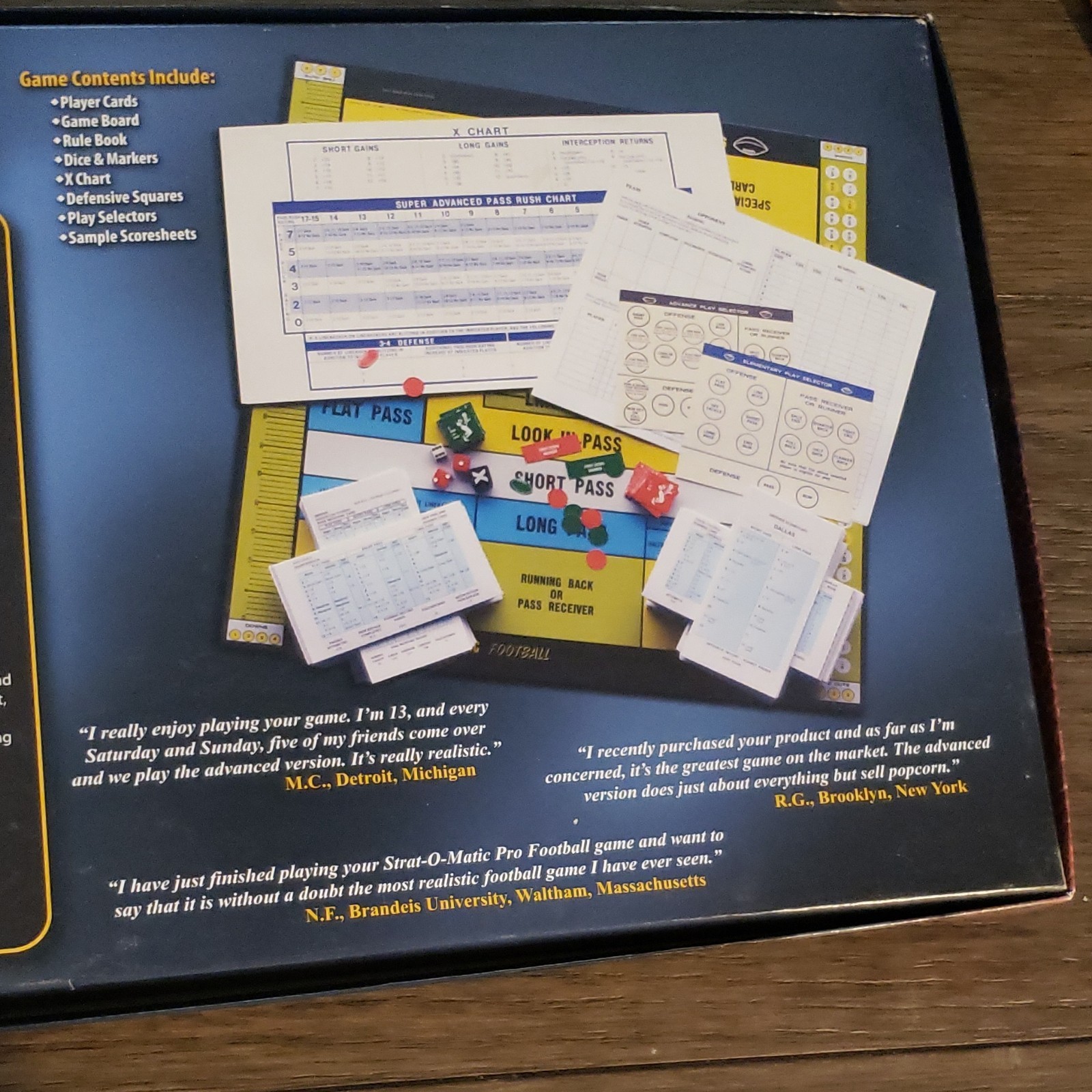 Strat-O-Matic Pro Football Board Game 2015 Complete Game w/ Dice, 2+ Players