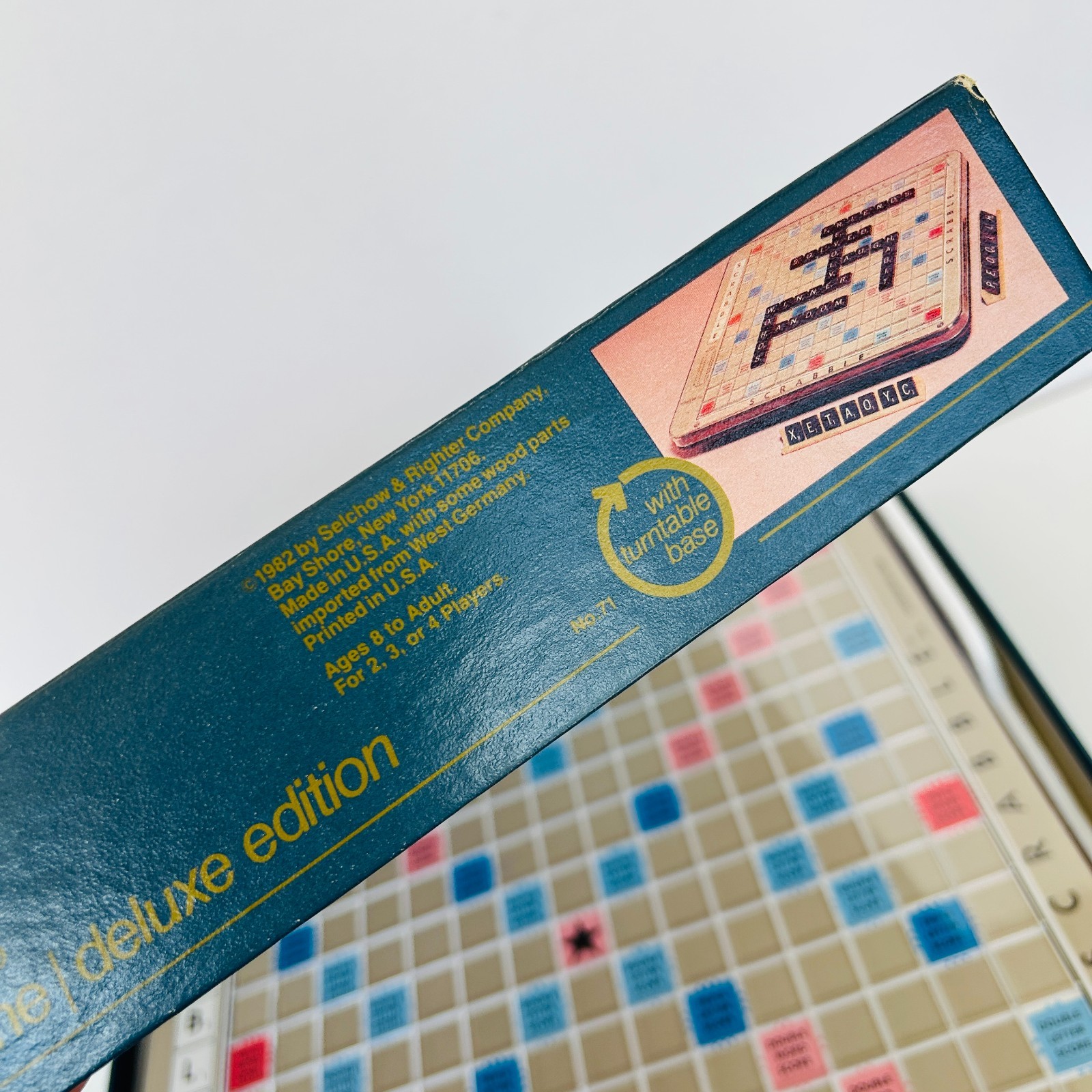Scrabble Deluxe Rotating Turntable Edition Selchow & Righter 1982 Original Box