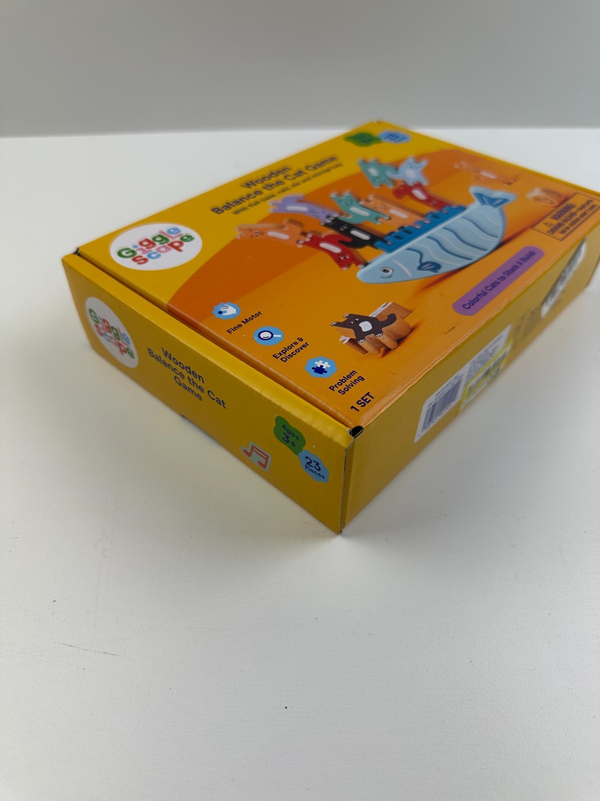 Gigglescape Wooden Balance the Cat Game Colorful Cats Fish Base For Kids Age 3+
