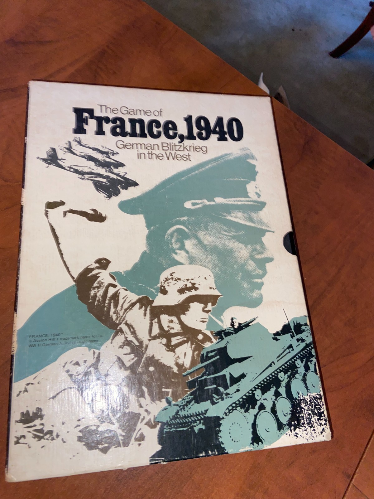 Vintage Avalon Hill The Game Of France 1940 Bookcase Board Game 1972