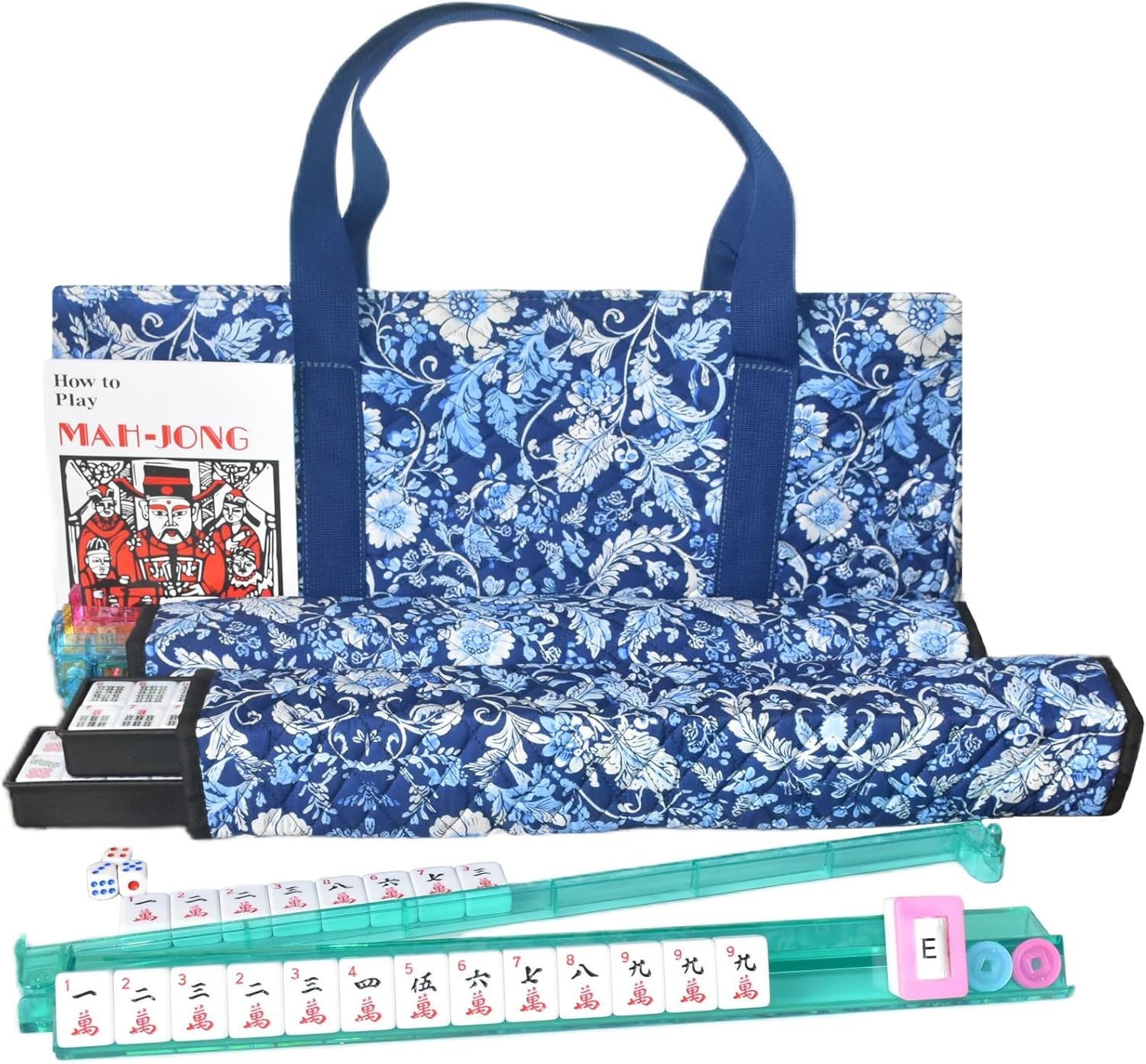 American Mahjong Set 166 Premium White Tiles, 4 All-in-One with Carrying Bag
