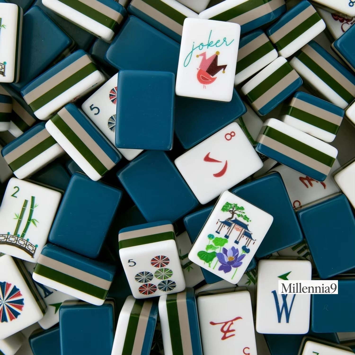 American Mahjong Game Set,160 Deep Blue Layered Mah Jong Tiles FedEx Delivery