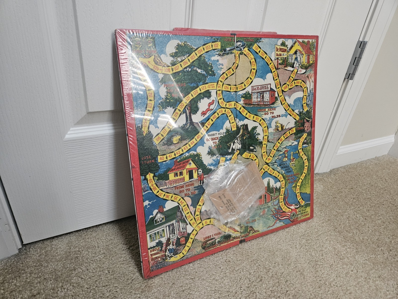 ~ Vintage UNCLE WIGGILY Board Game Red Squid Milton Bradley Howard Garris ~