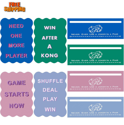 4 Pcs Mahjong Shuffler Cards and 4pcs Card Line Finder, Thickened PVC Mahjong…