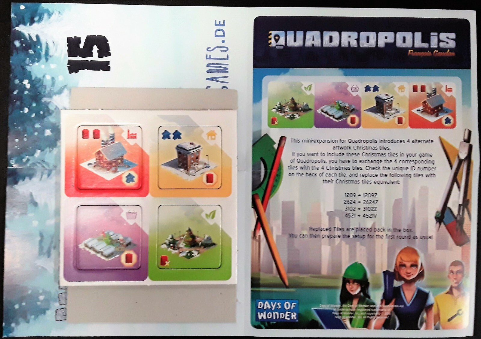 2016 ADVENT Calendar Promo 15: QUADROPOLIS CHRISTMAS TILE Brettspiel NEW Game