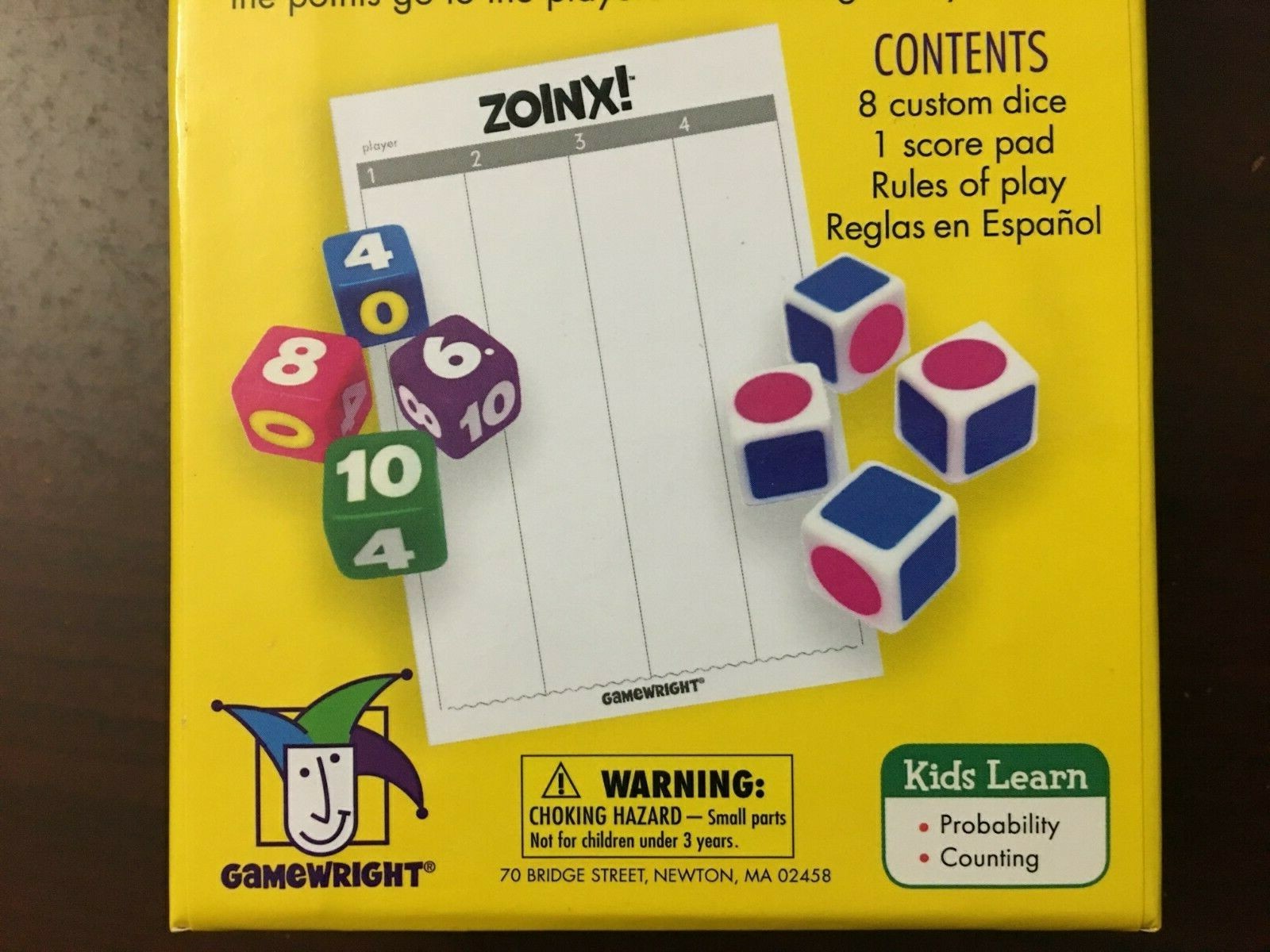 Gamewright Boardgame Zoinx! – The All or Nothing Dice Game