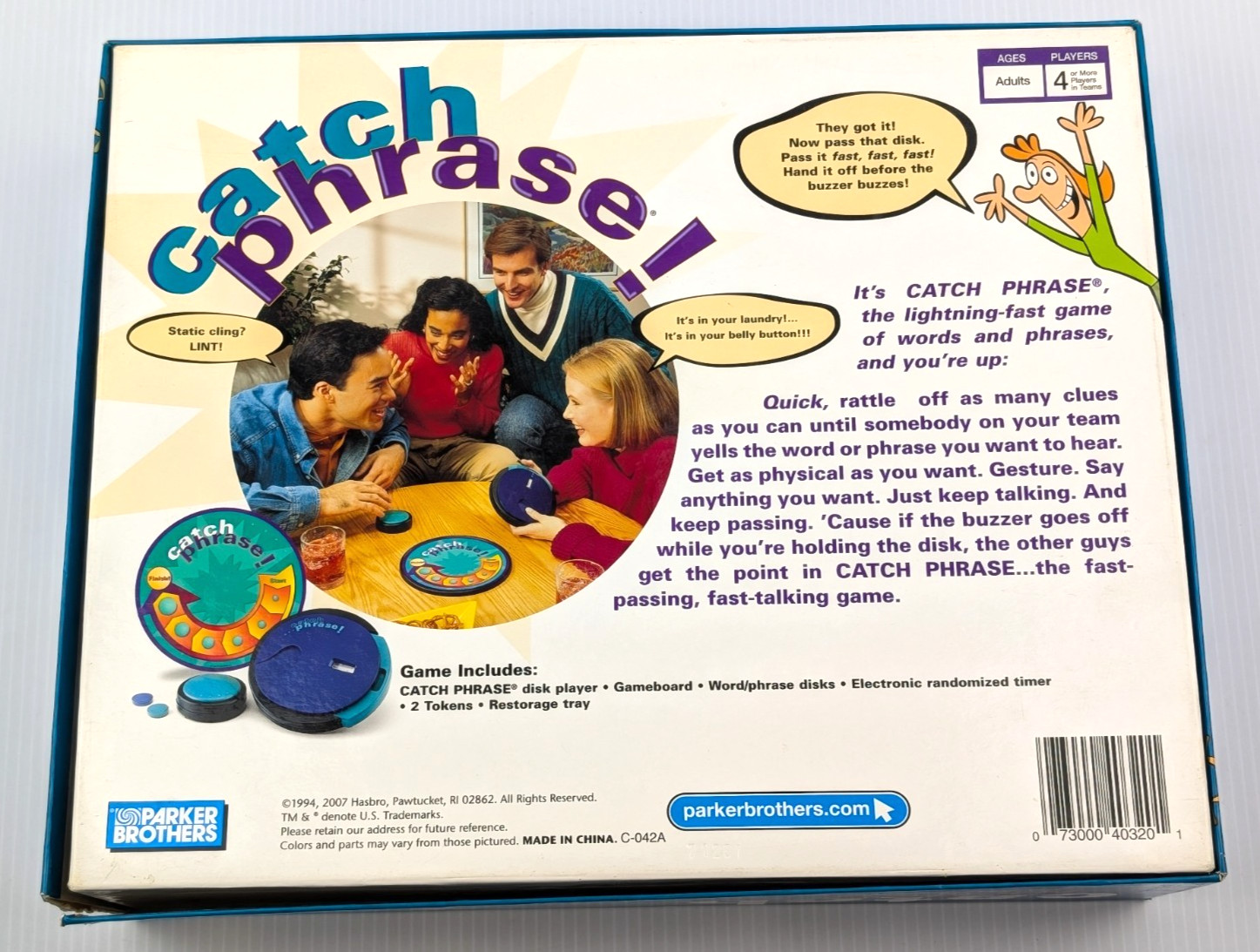 Catch Phrase Board Game 100% COMPLETE 1994 Vintage Timer Tested & Works