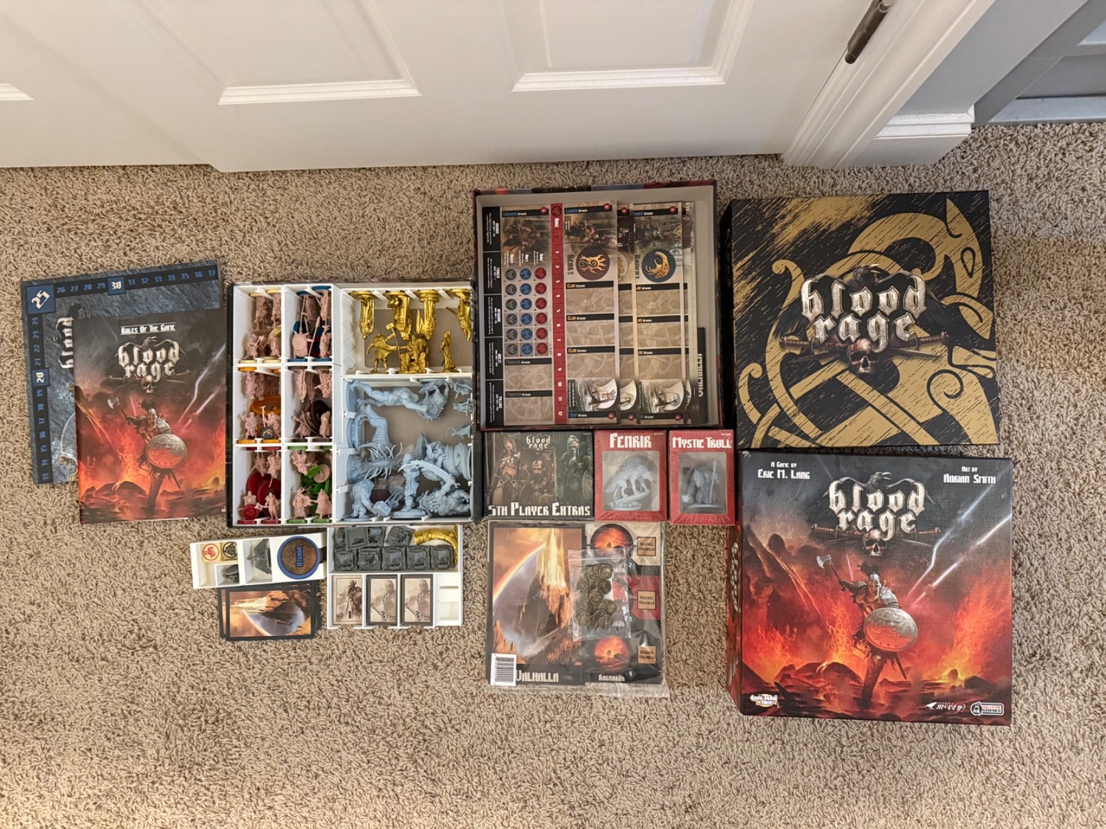 CMON Blood Rage Kickstarter Exclusives Board Game Lot + Expansions + Insert
