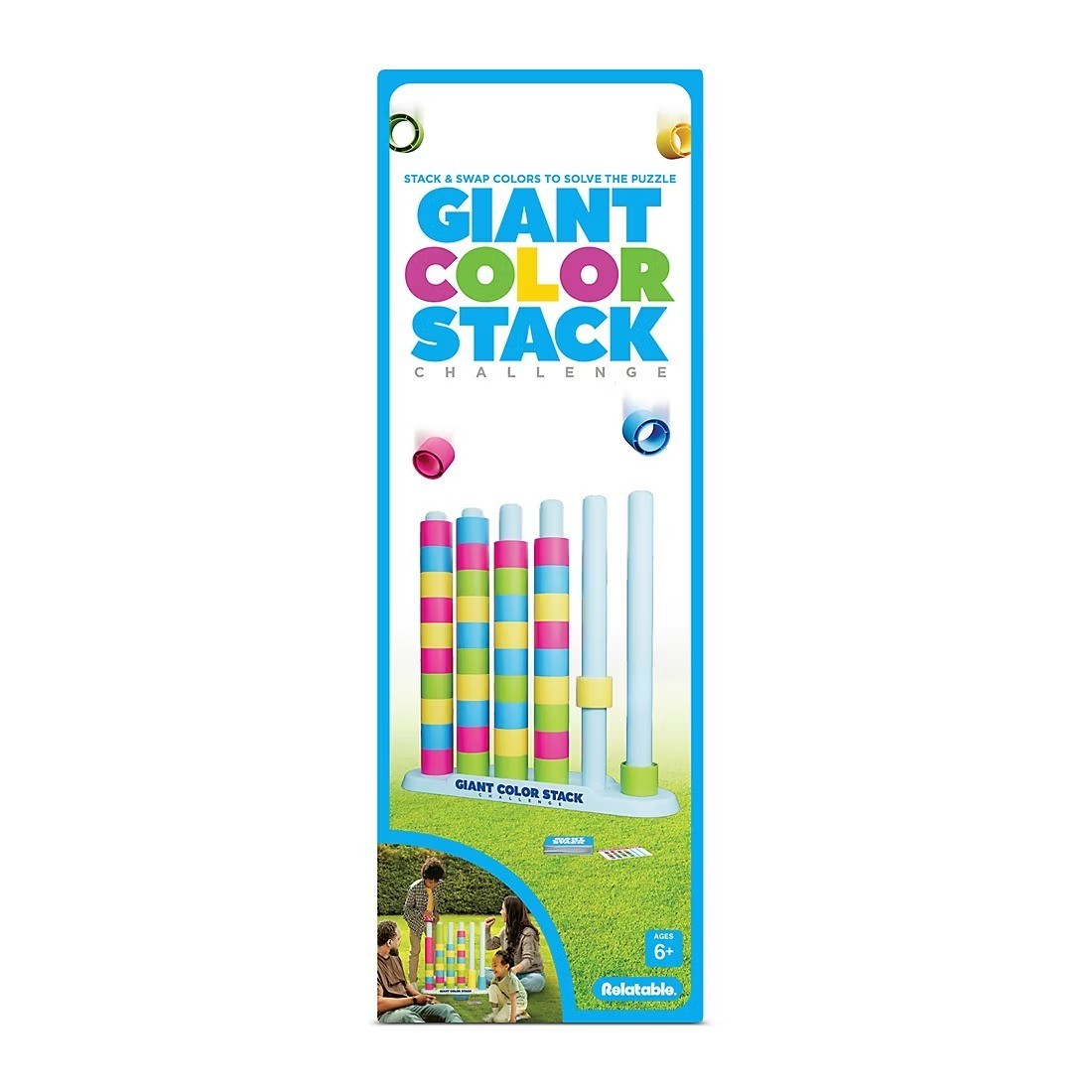 Giant Color Stack Challenge Puzzle Game Fast Matching Party Yard Game for Family