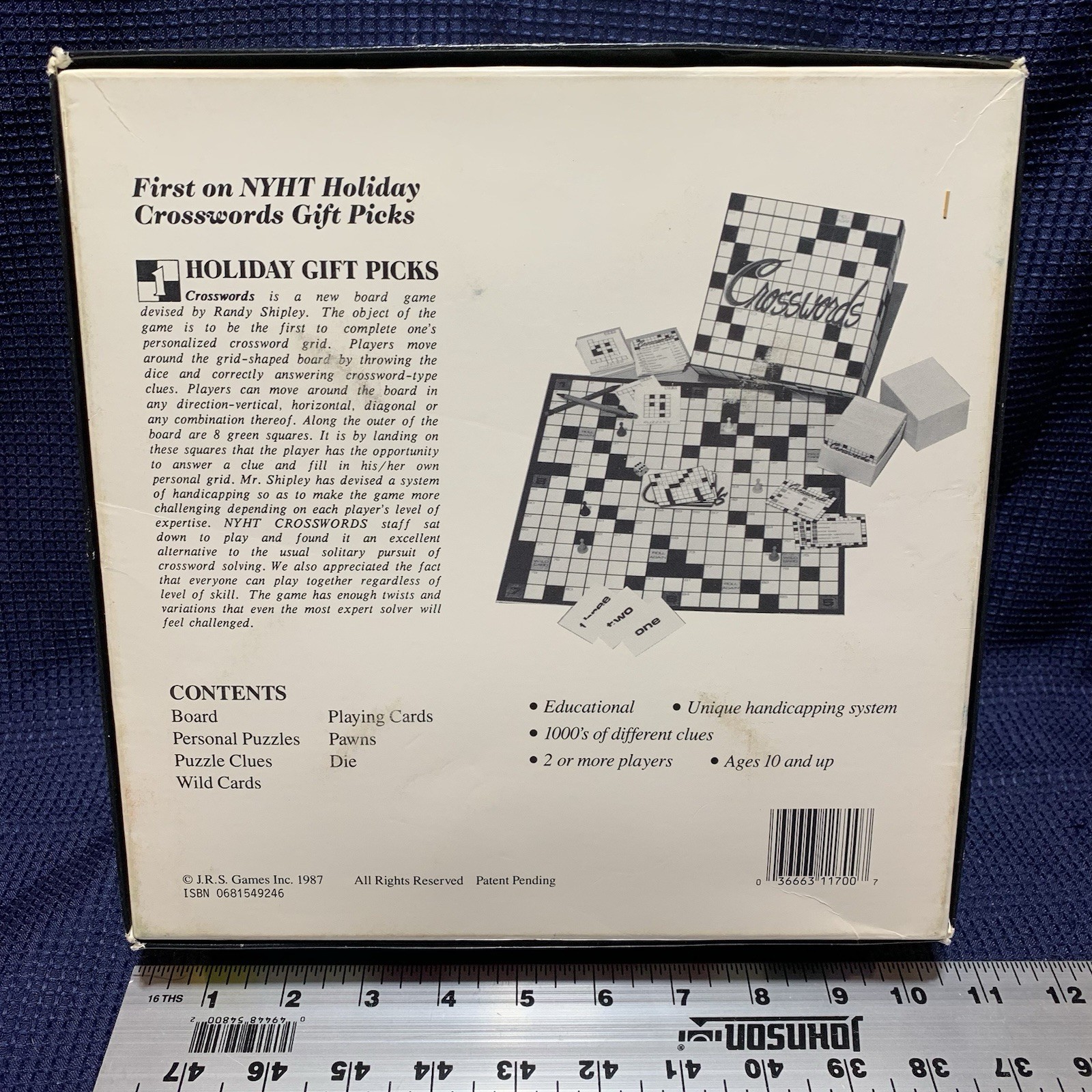 1987 Crosswords Board Game – JRS Games Inc – New York Times Fans – Free Shipping