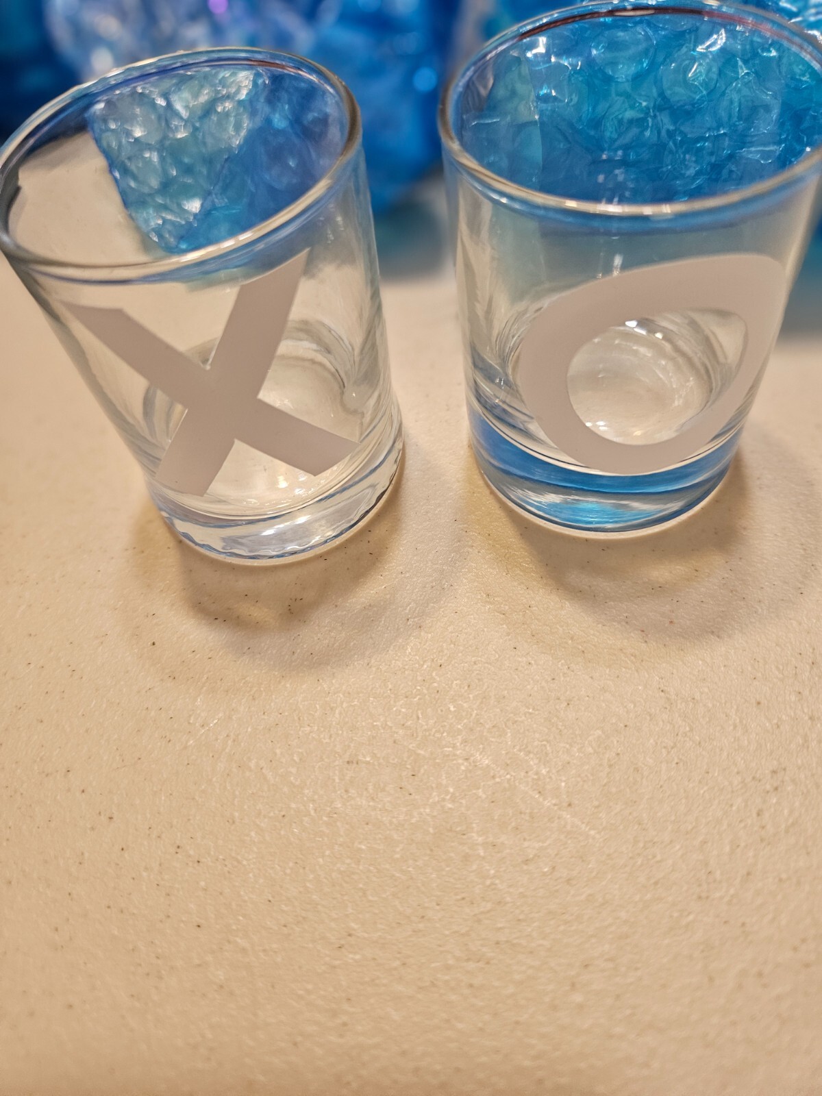Custom Wood Tic-Tac-Toe Board and Shot Glass Pieces Game