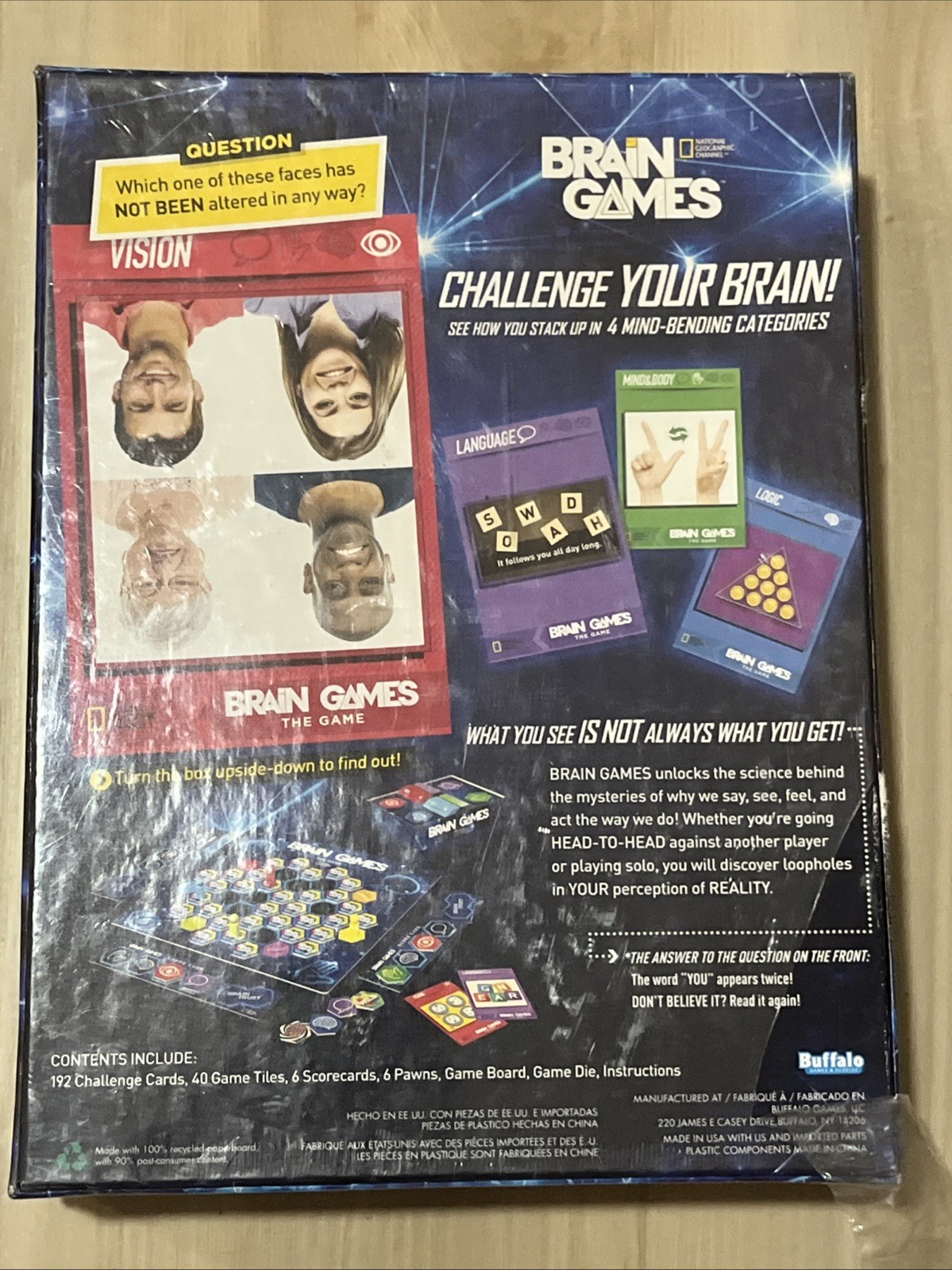 BRAIN GAMES by National Geographic Board Game 100% COMPLETE 2015