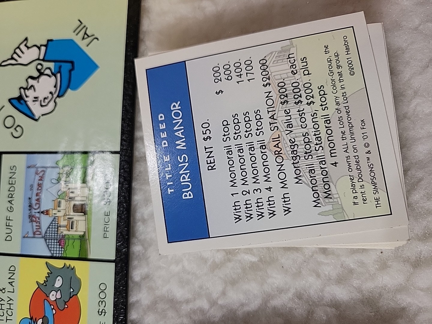 The Simpsons Monopoly Board Game Welcome To Springfield 2001 COMPLETE