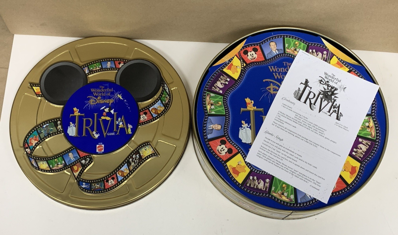 Vintage 1990’s 1997 The Wonderful World Of Disney Trivia Game in Tin Complete