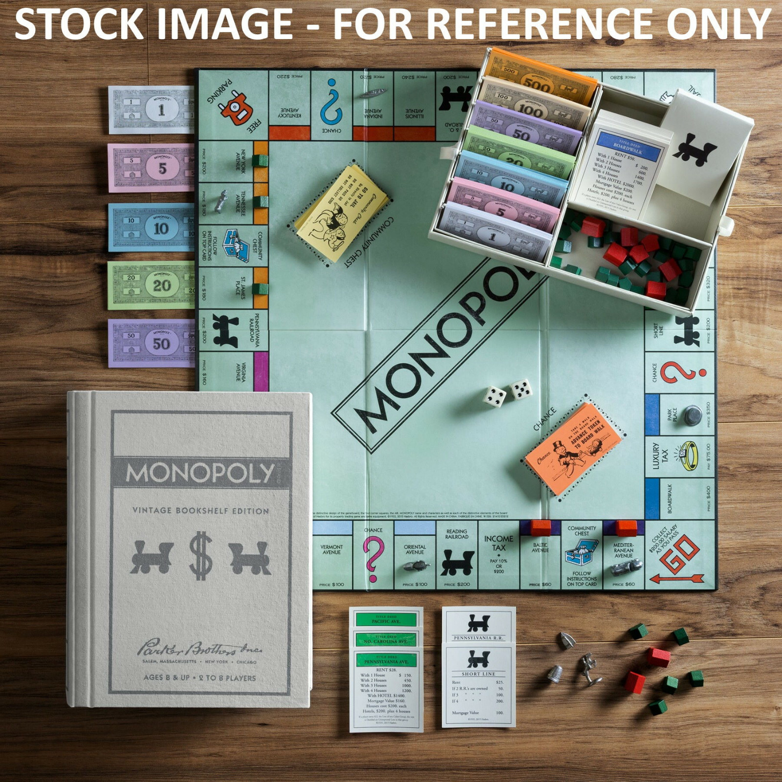 Scrabble Monopoly Clue Vintage Bookshelf Board Game Collection Open Box Used