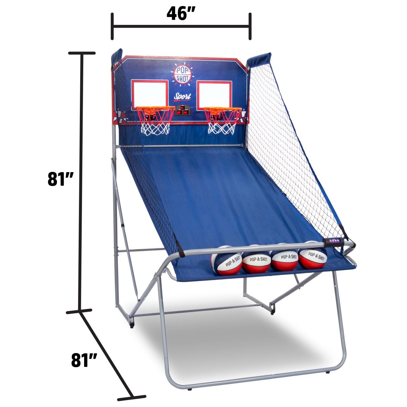 Pop-A-Shot – Dual Shot Sport | Arcade Basketball Game for Home | Large, Blue