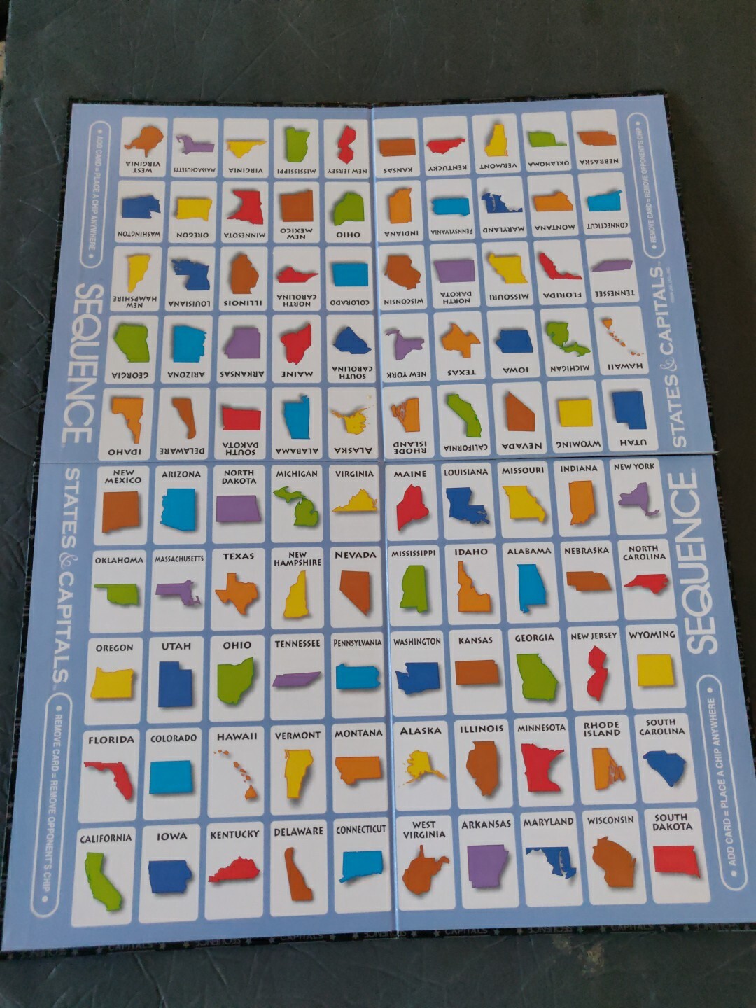 Sequence States & Capitals Board Game, Jax 2006 2 to 12 Players. Pre Owned.