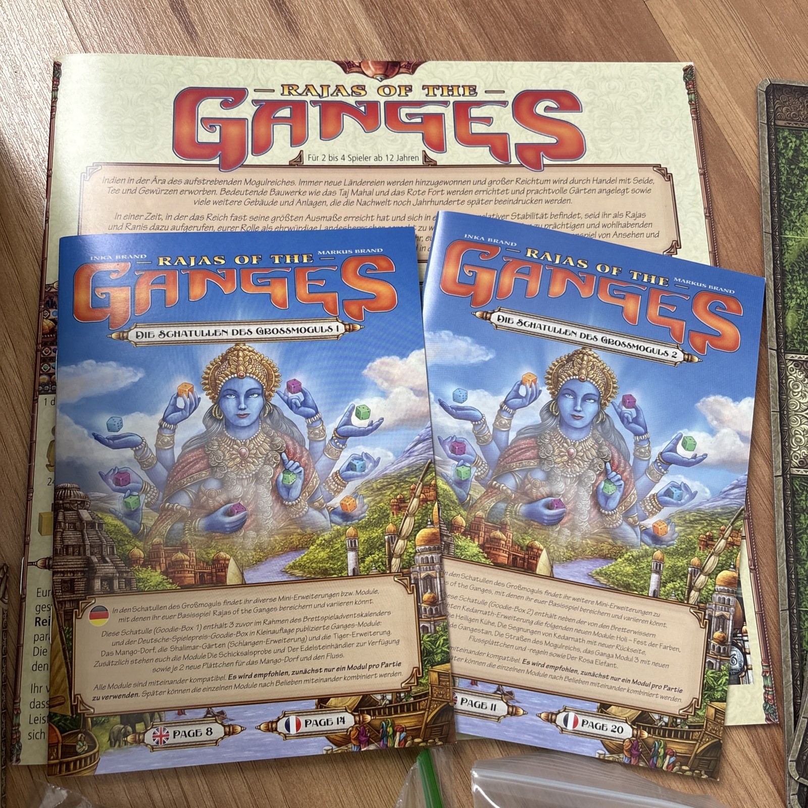 Rajas of The Ganges Strategy Board Game, Goodie Box 1 & 2 (all in base game box)