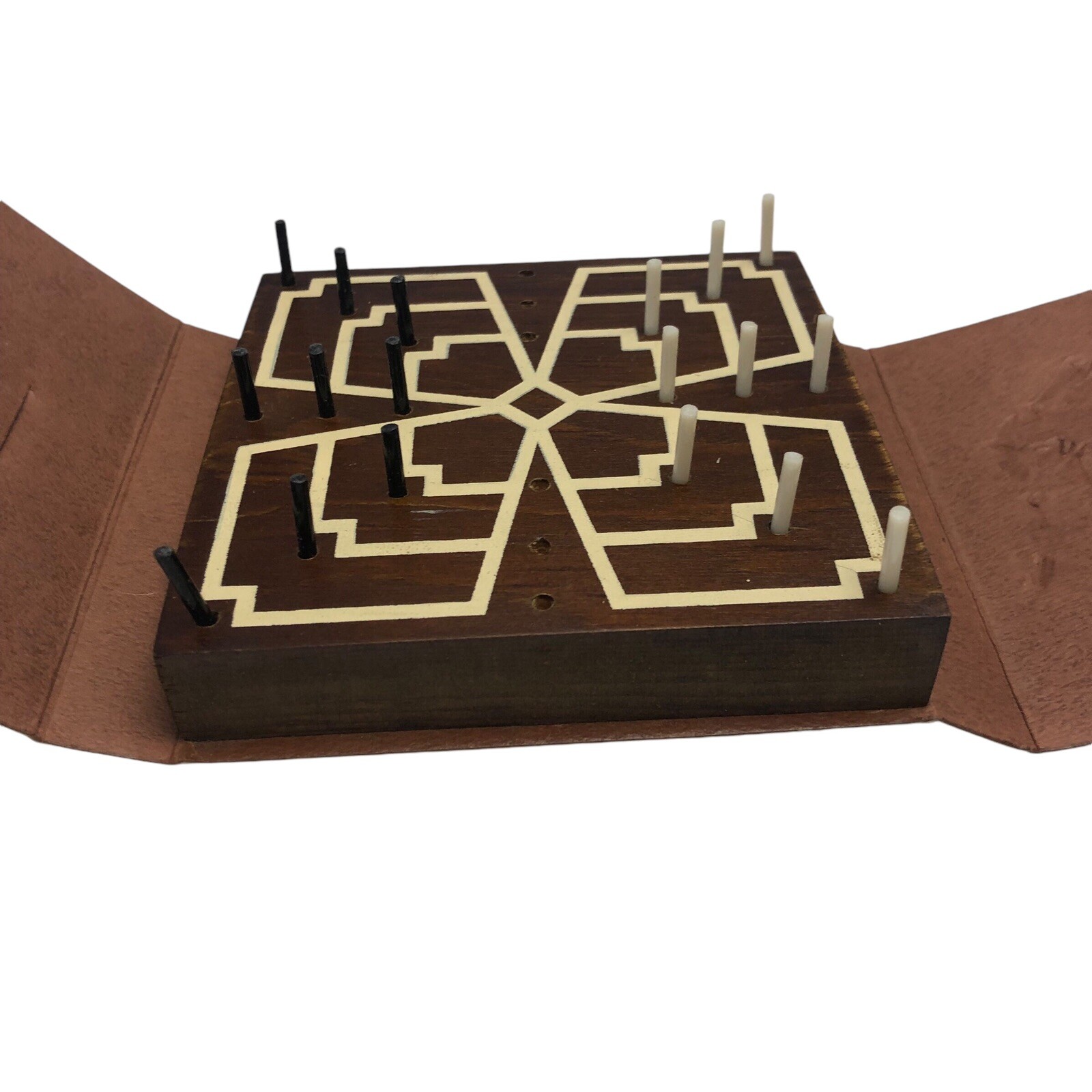 Travel Checkerboard Game No.110 The Spartan Co. Peg Pocket Board Game