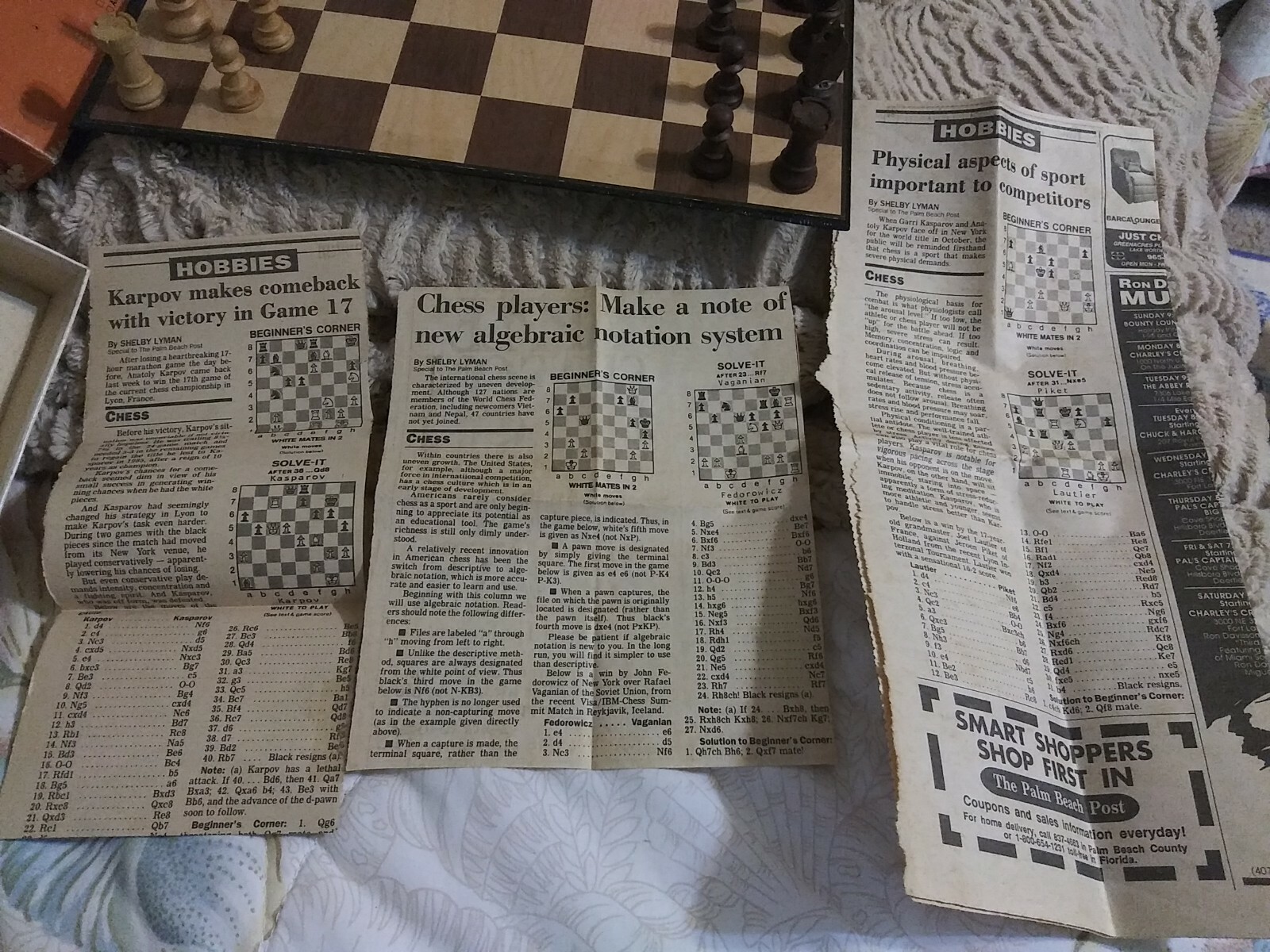 RARE Vtge 1973 Europa Chess Pacific Game with RARE Chess Book & Ephemera