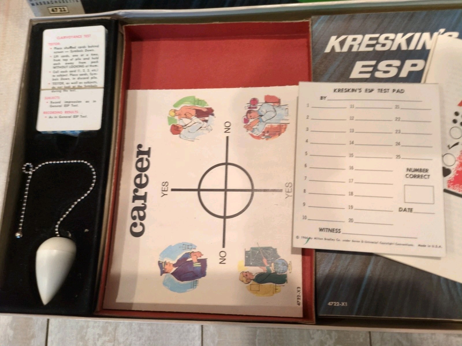 Vtg 1966 Milton Bradley KRESKIN’S ESP Board Game #4722 Made in USA – COMPLETE
