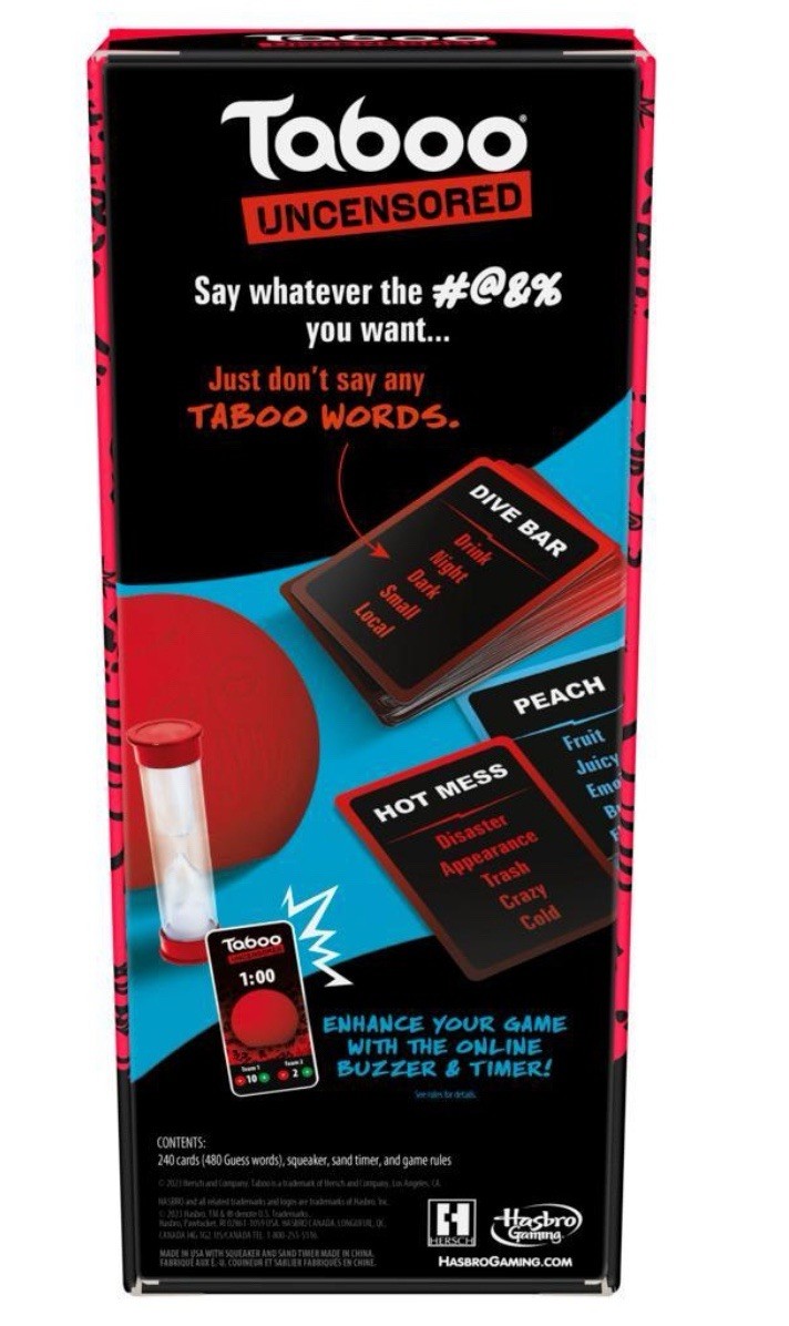 Hasbro Gaming Taboo Uncensored Board Game for Adults Ages 17+ Party Game