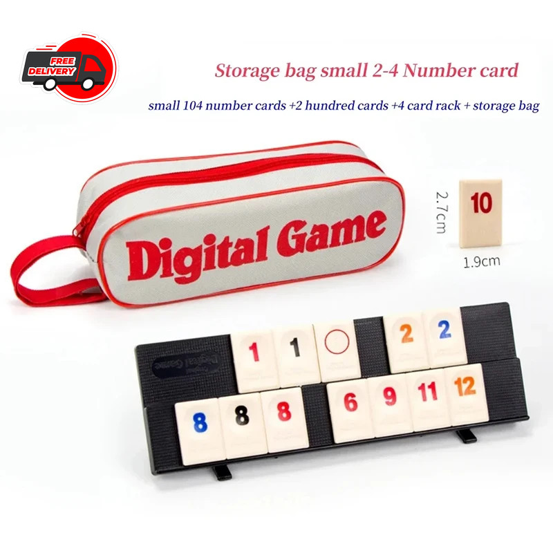 Rummy Cube Game Set 106 Tiles with 4 Racks Portable Travel Case