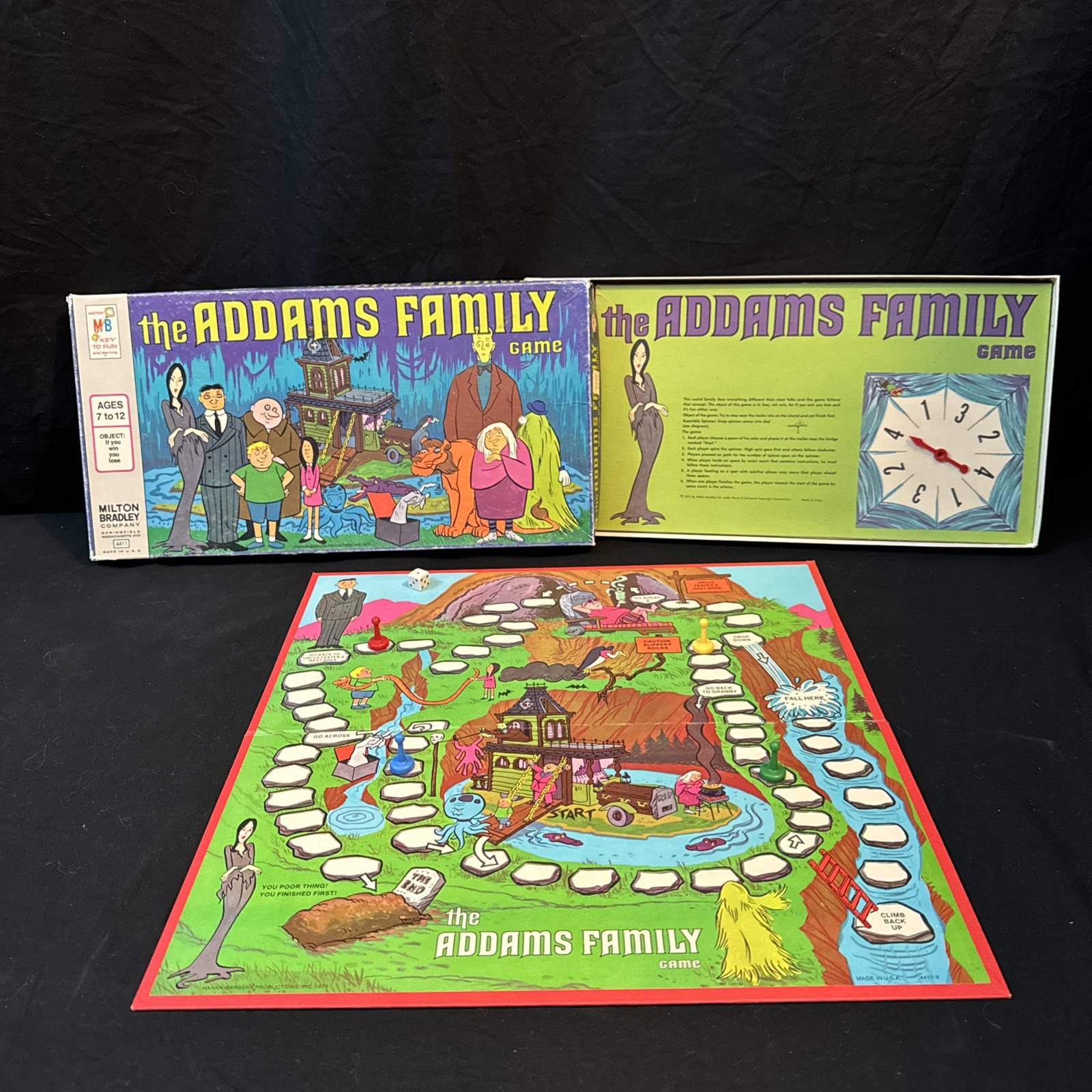 Vintage 1974 Milton Bradley The Addams Family Board Game In Original Box
