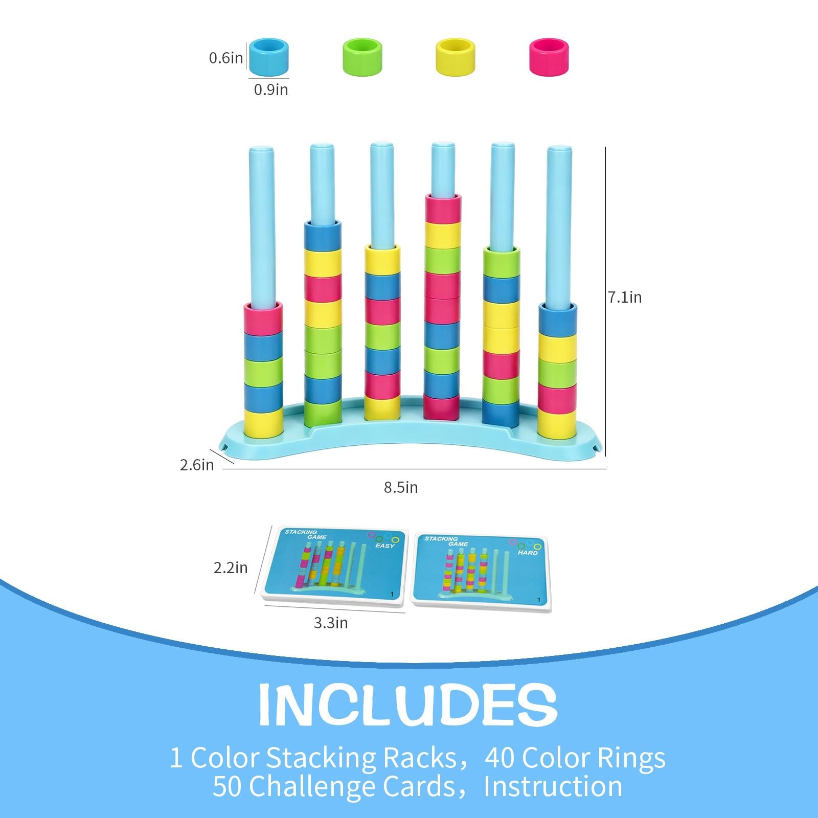 Color Matching Challenge Game – Fast Pattern Color Sorting & Stacking Toys, F…