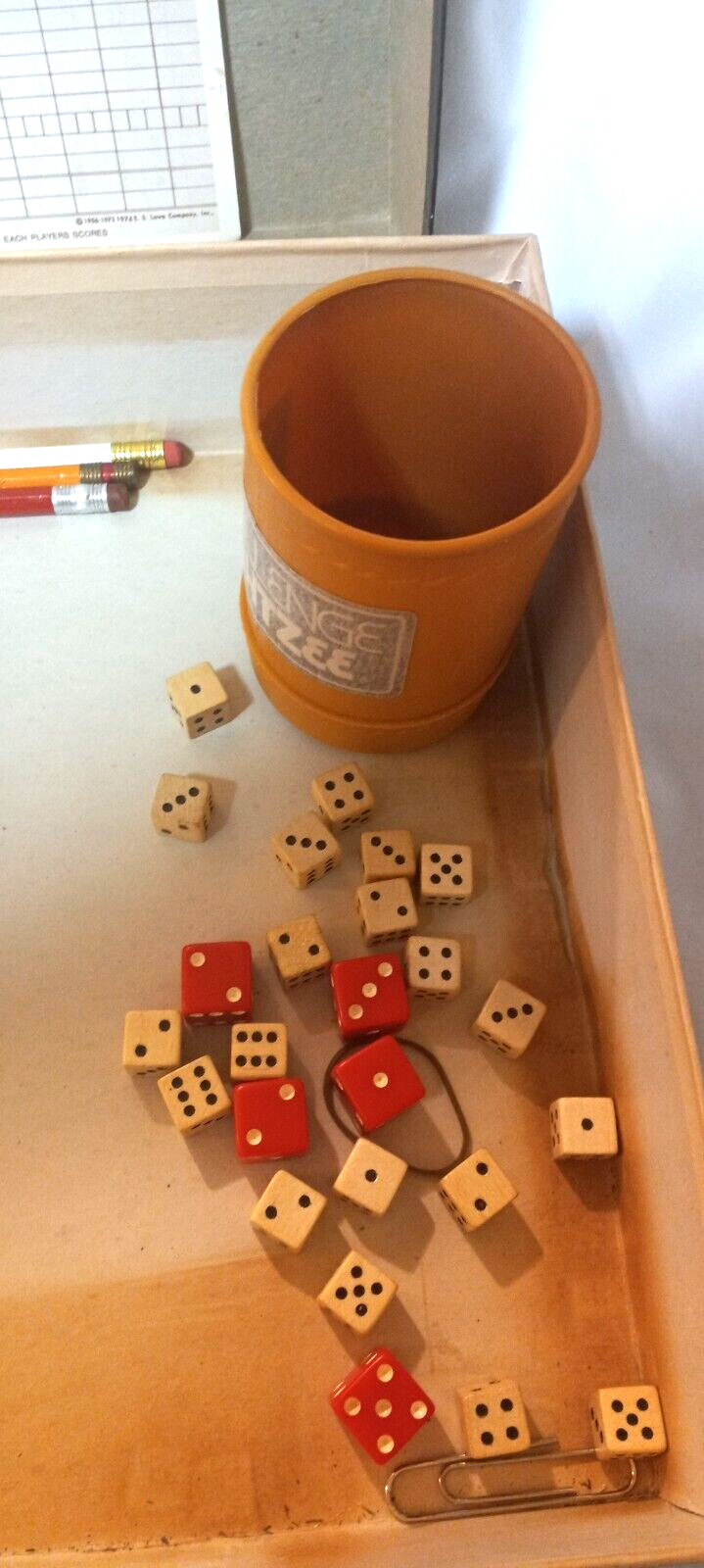 VTG 1974 Challenge Yahtzee Board Game Complete Odd Couple Edition Milton Bradley