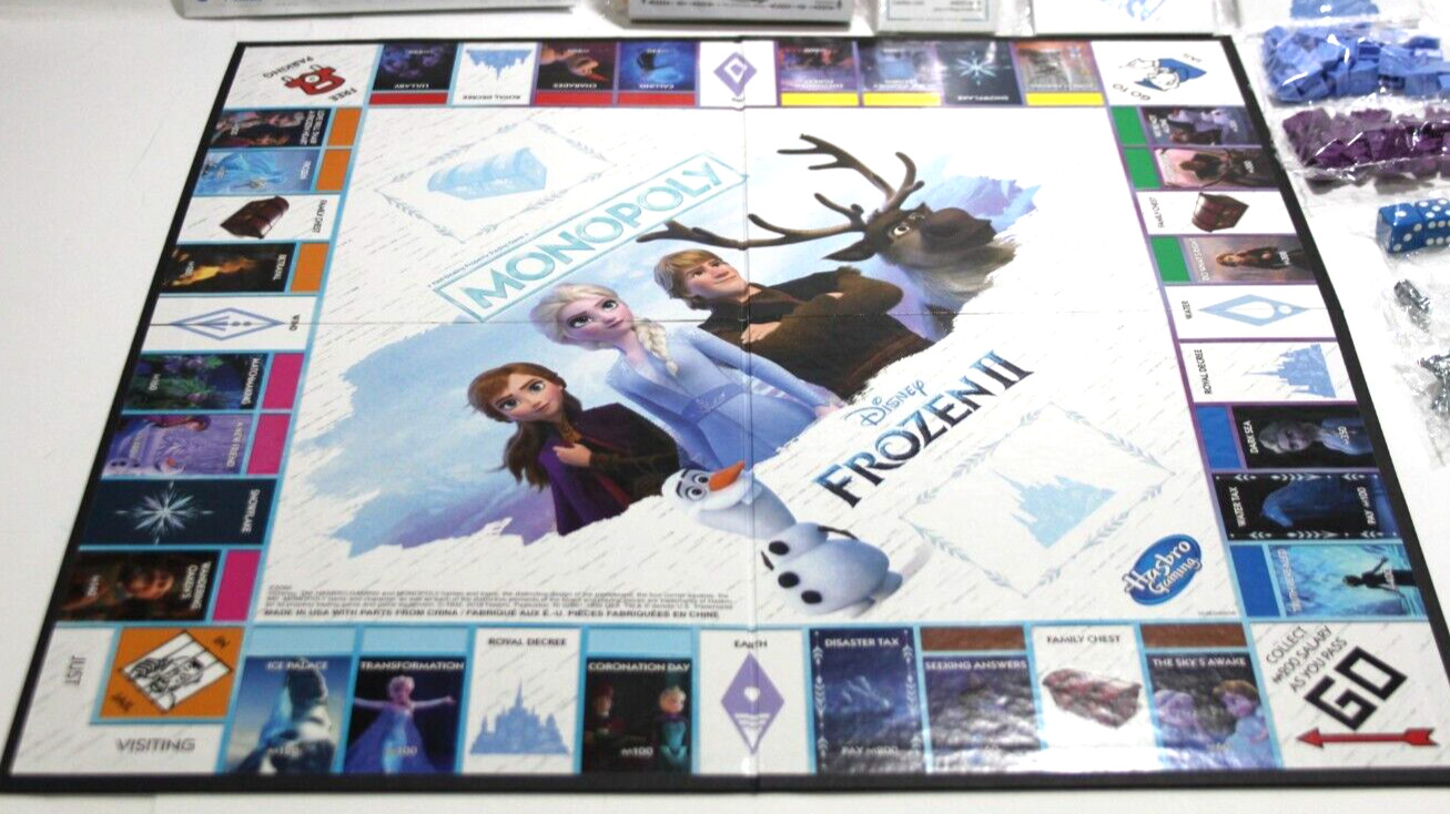 Hasbro Monopoly Disney Frozen 2 Edition Board Game Complete 2018 Elsa Anna Olaf