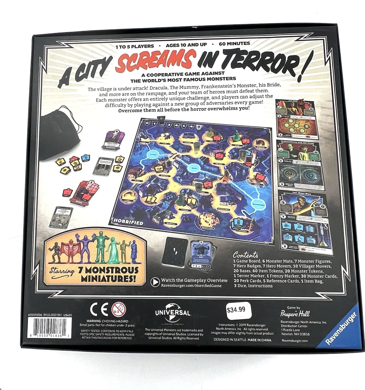 Ravensburger Horrified Universal Monsters Strategy Board Game – Open Box