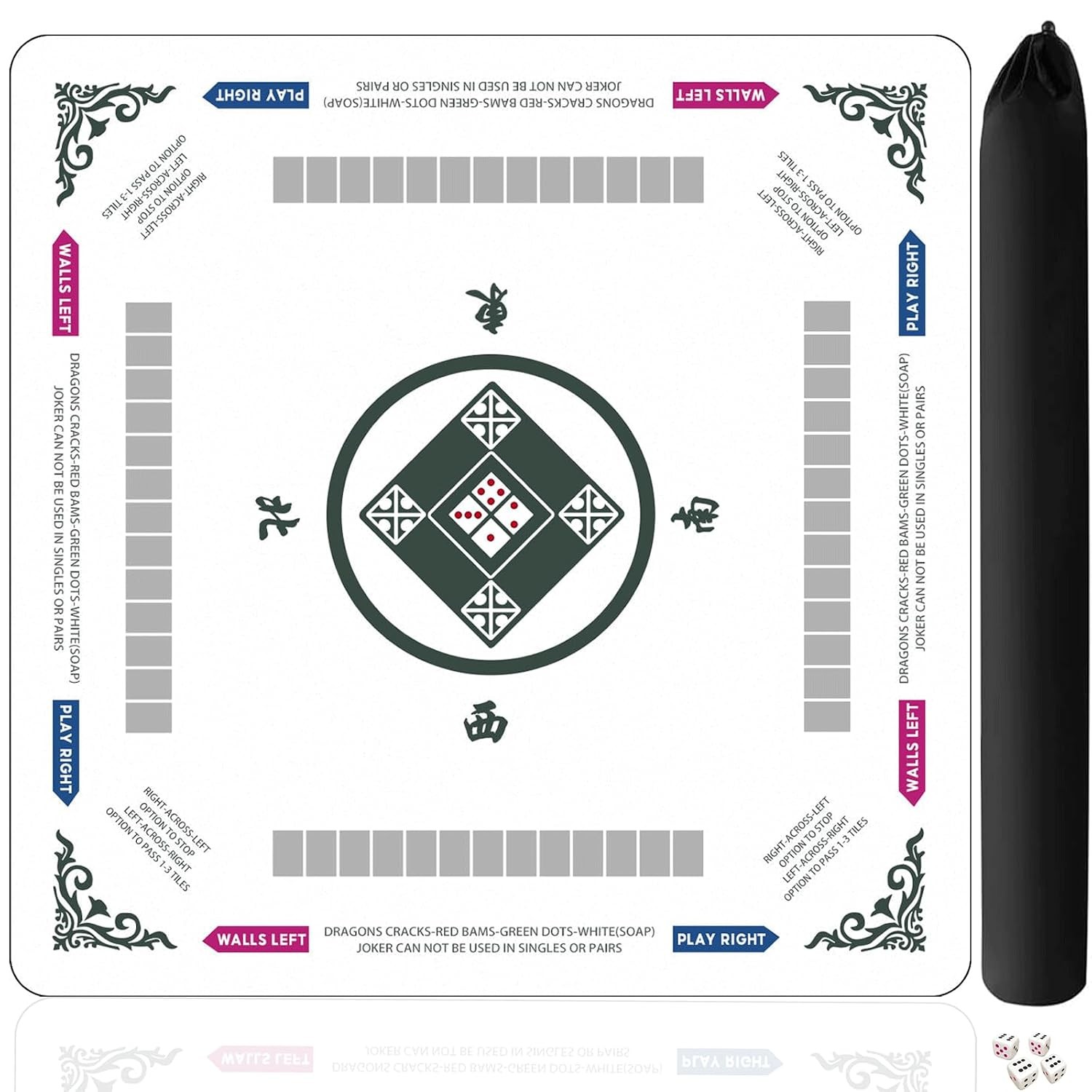 American Style 5×31.5 Foldable Anti Wrinkle Mahjong Table Top Game Mat 31.5Inch