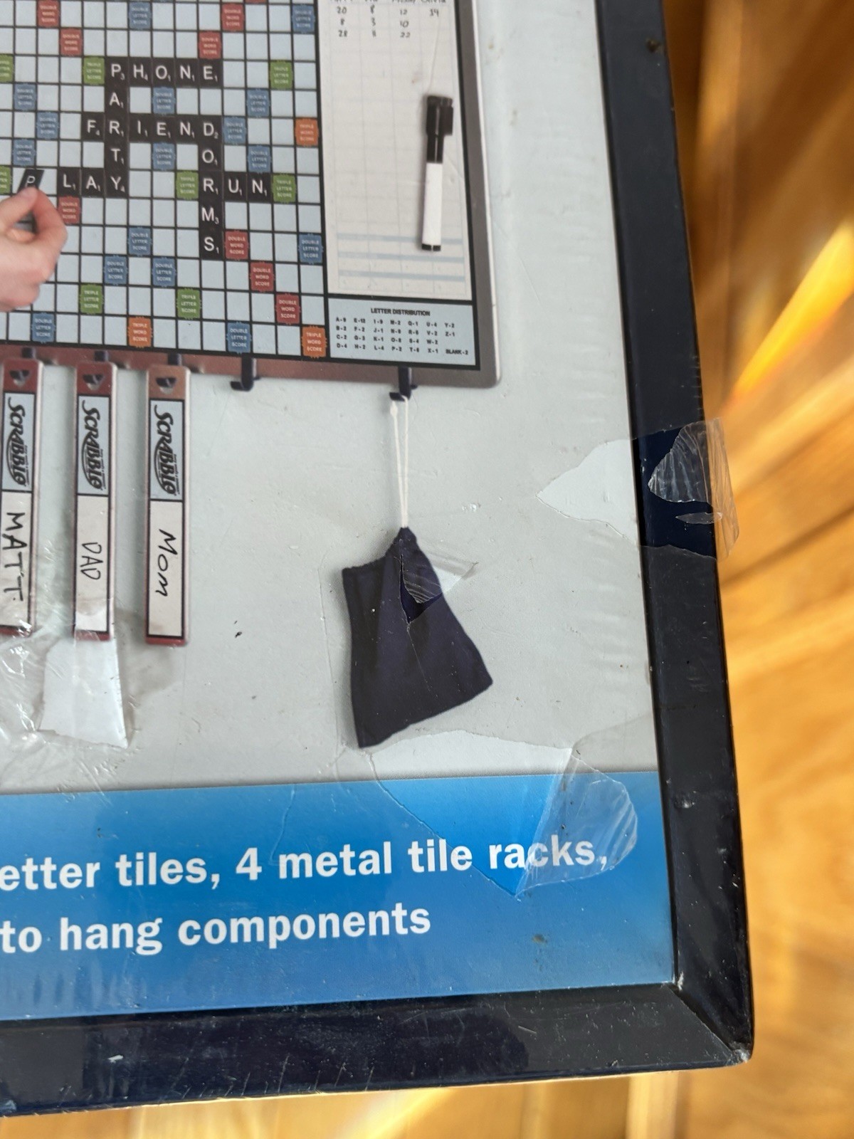SCRABBLE 2-In-1 MESSAGE BOARD Edition Hasbro Winning Solutions Magnetic Tiles
