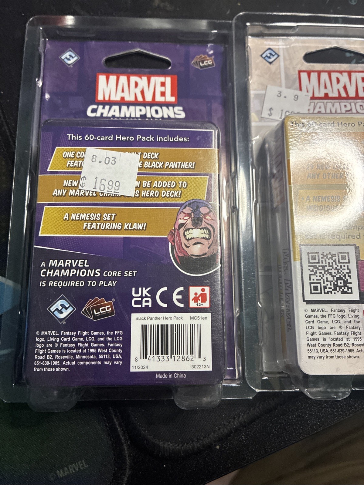Ms. Marvel And Shuri Black Panther Hero Pack Marvel Champions LCG Board Sealed