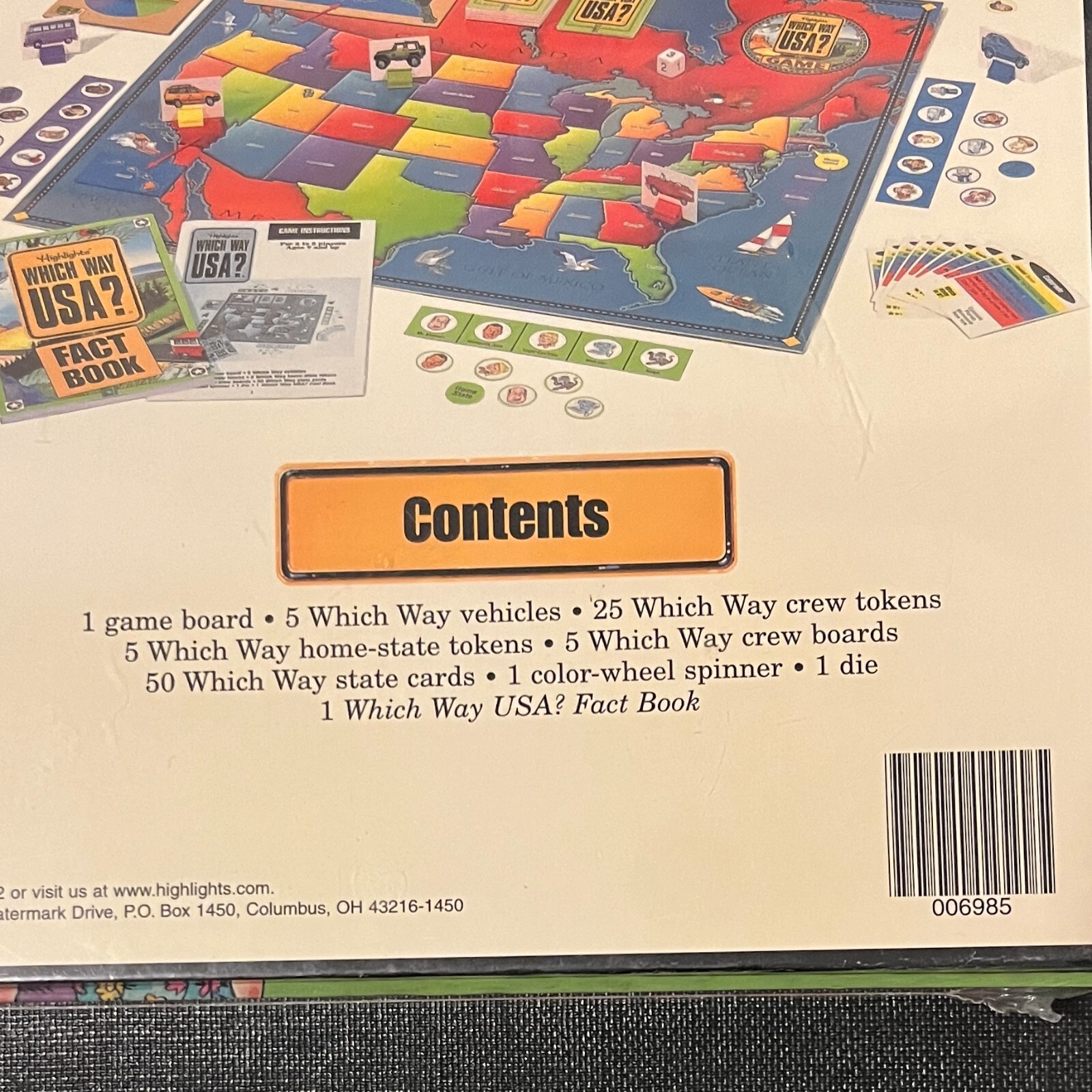Highlights Which Way USA Board Game Geography Trivia Brand New