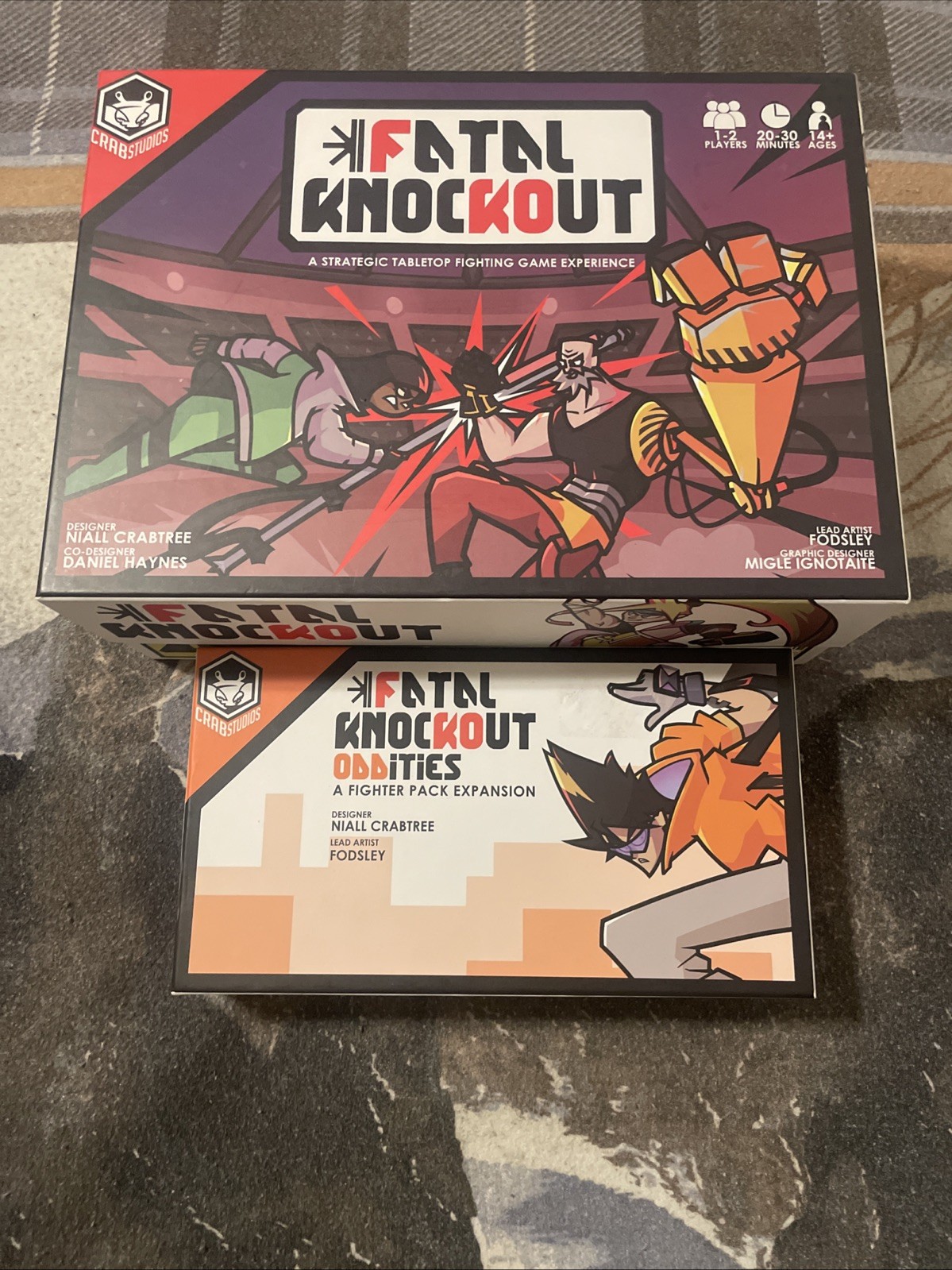 Fatal Knockout Board Game Crab Studios Kickstarter Game + Oddities Expansion