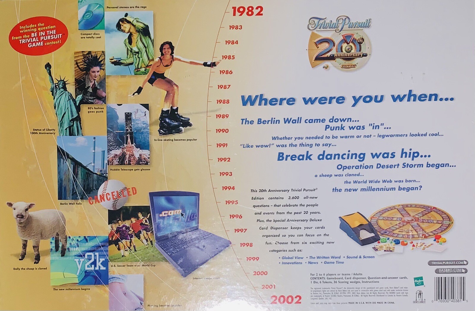 Trivial Pursuit 20th Anniversary Edition Family Board Trivia Game Sealed Hasbro