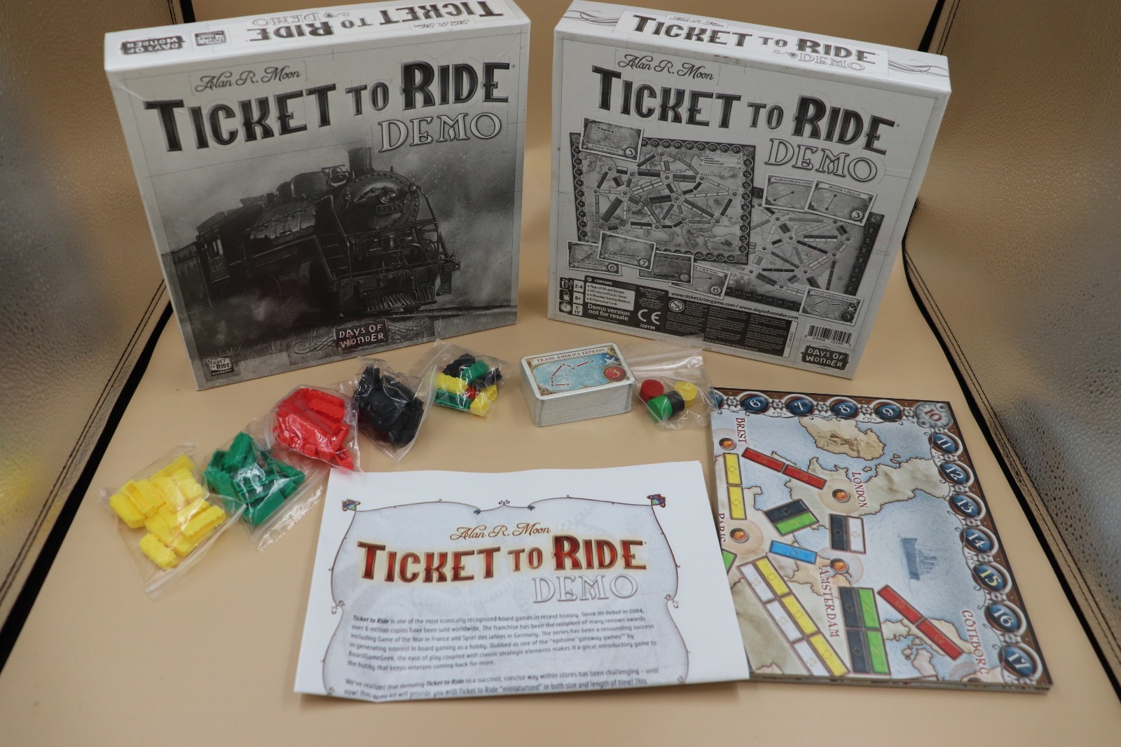 Ticket to Ride Demo Edition Days of Wonder Board Game Excellent Used Condition