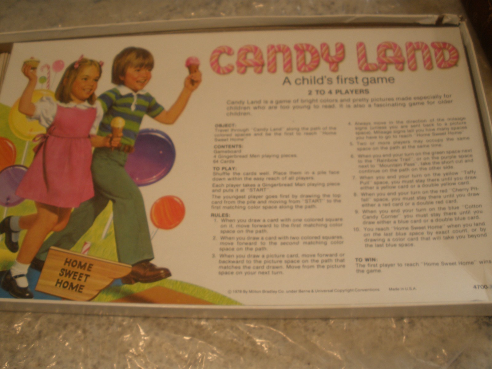 1978 MILTON BRADLEY CANDY LAND BOARD GAME COMPLETE