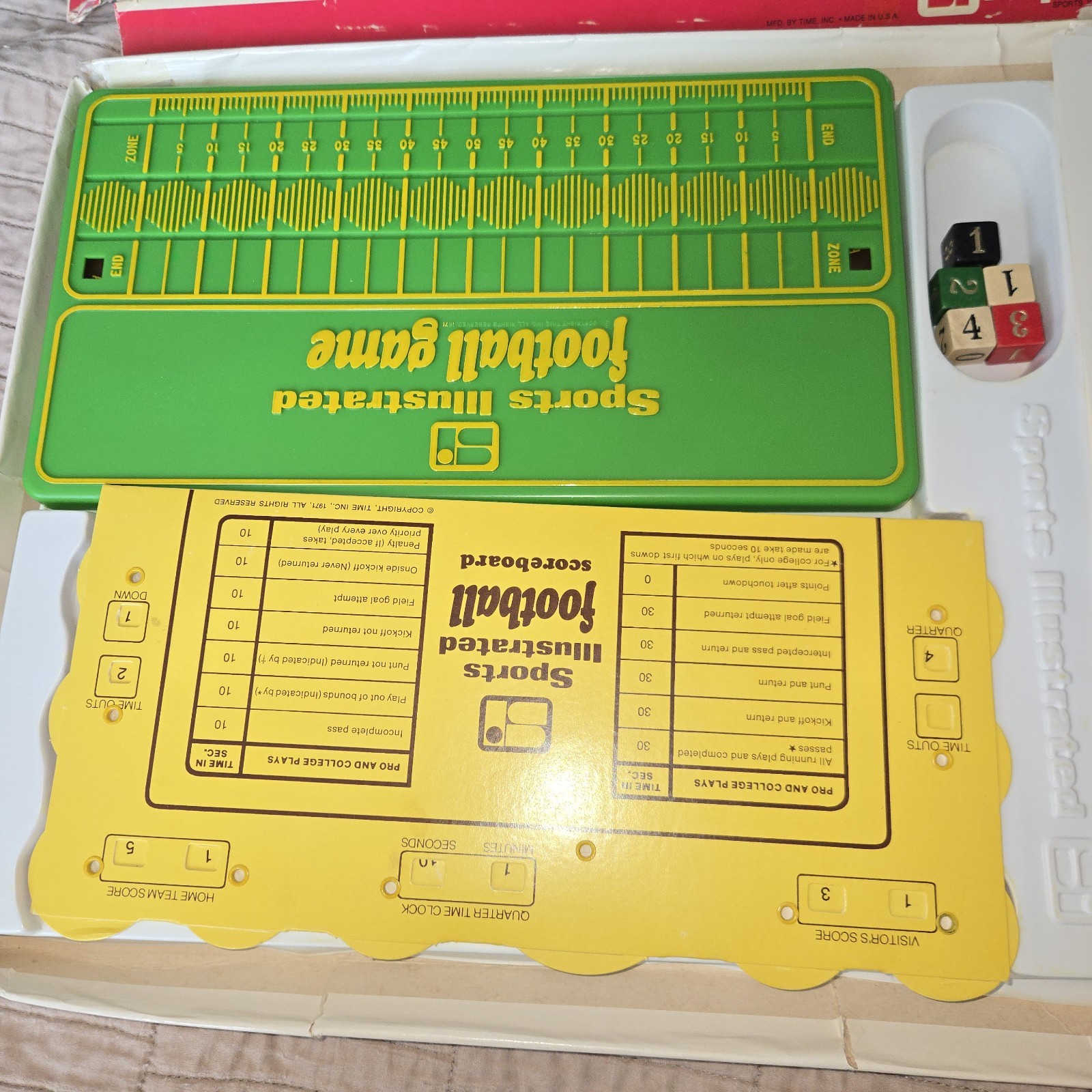Sports Illustrated Pro Football Game 1972 Box Instructions 26 NFL Team Cards