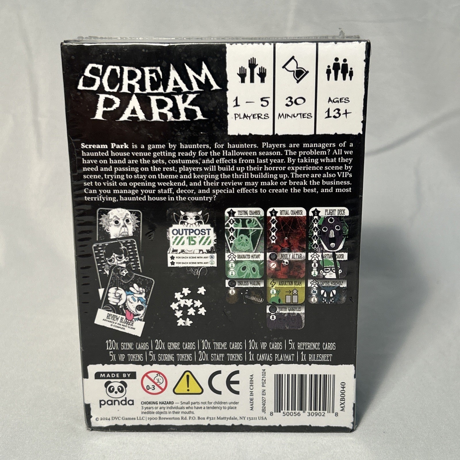 SCREAM PARK by DVC GAMES Board Card Game – Haunted House Builder – RARE