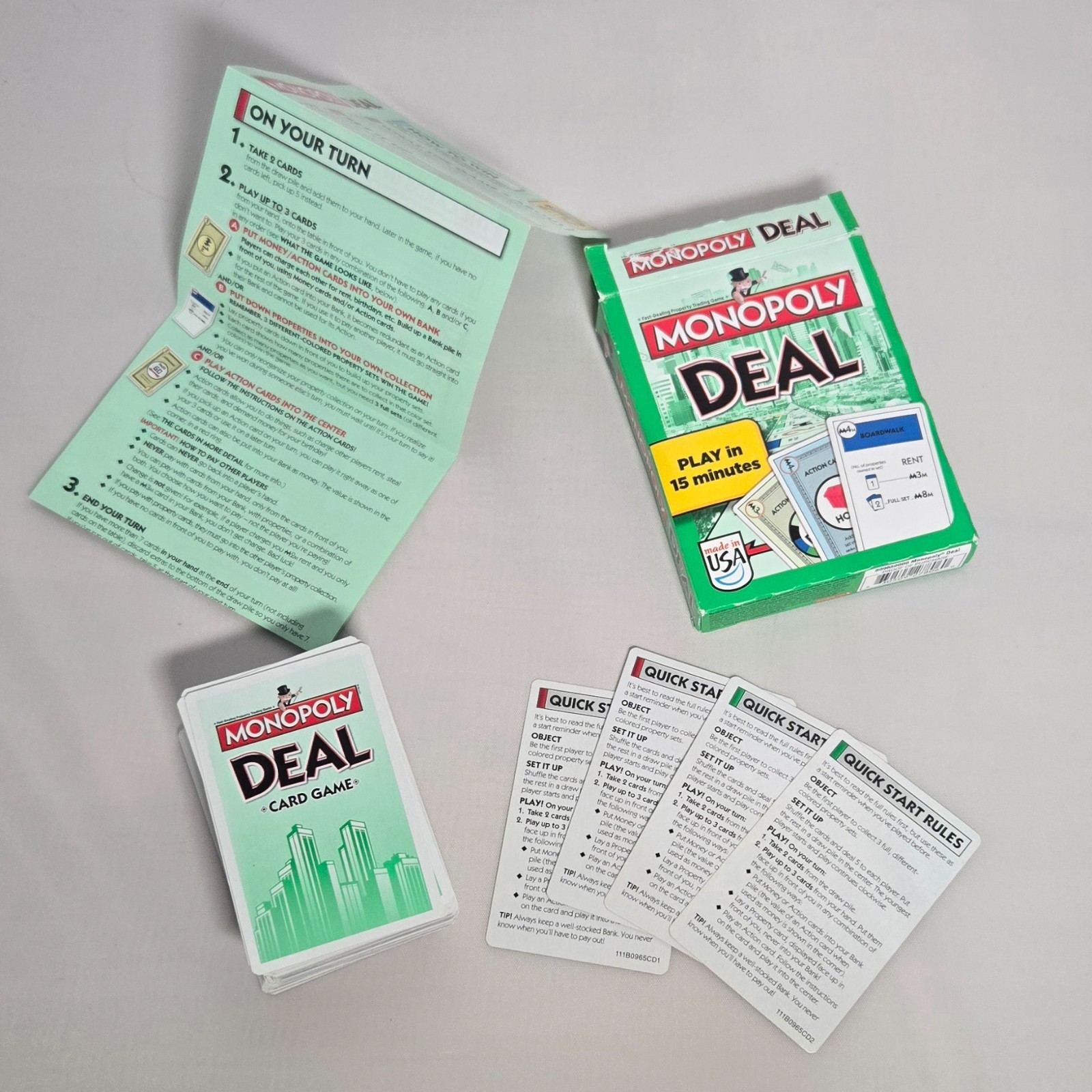 Monopoly Deal Card Game Ages 8 & Up 2-5 Players Complete