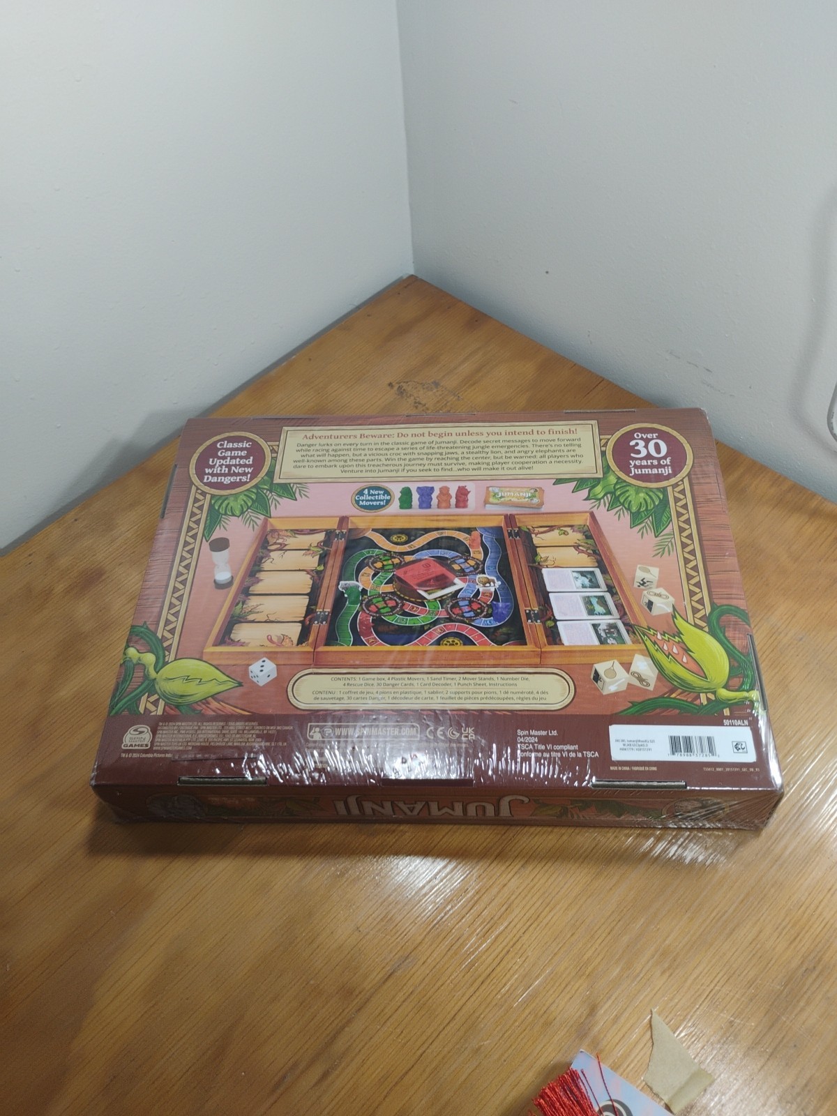 Jumanji Board Game Wooden Box Classic Retro Real Wood Case NEW Sealed 4/2024