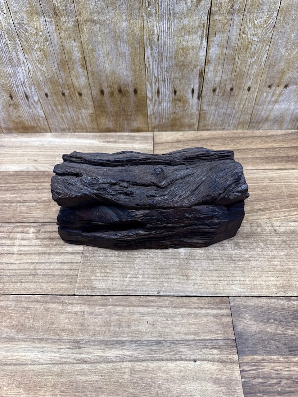 VTG Wood Hand Made Ironwood Dominos Set of 28 Tiles Rustic Log Case Complete