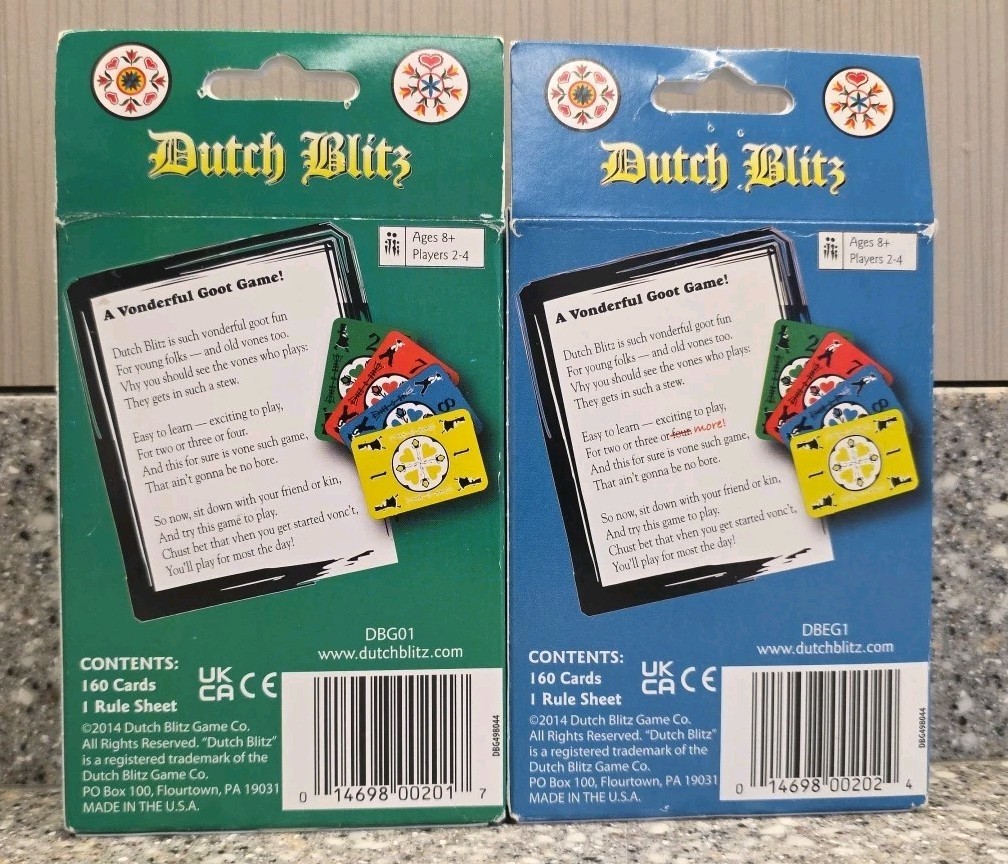 Dutch Blitz Card Game Original DBG01 & Expansion Pack DBEG1 Lot Of 2 2014 Sealed