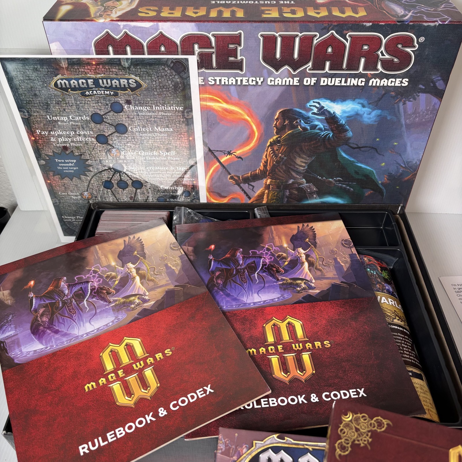 Mage Wars Academy Core Set & Expansions Lot Forged in Fire, Druid vs Necro &More